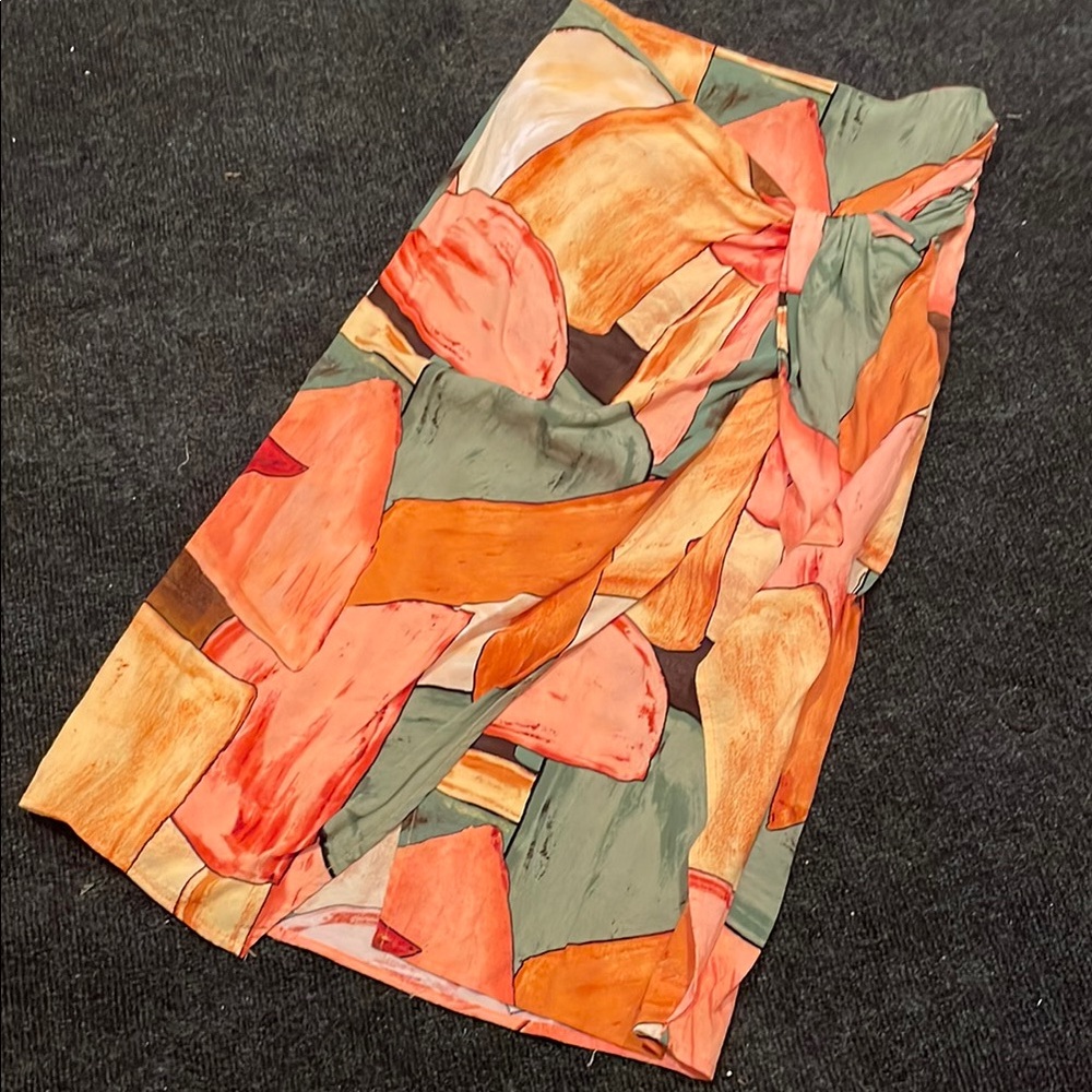 Forever 21 NWOT XS tropical faux wrap skirt